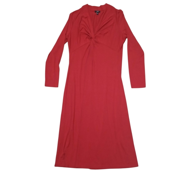 Talbots Women's Size 8P Elegant Red Long Sleeve Dress - Picture 2 of 8